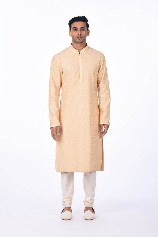 Gold Textured Kurta