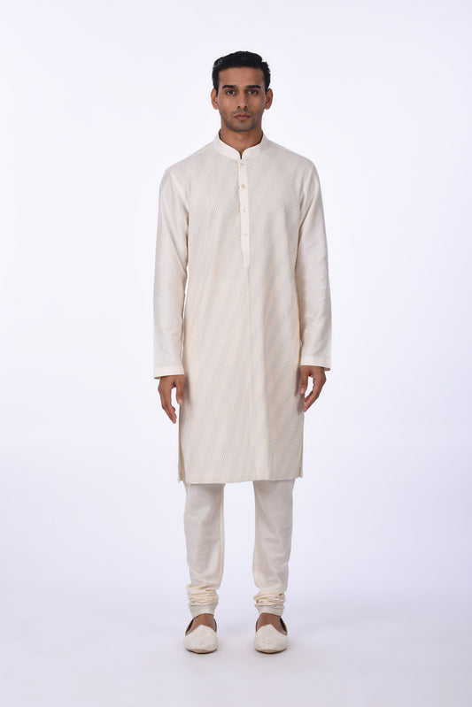 Ivory Kurta with Subtle Embellishment