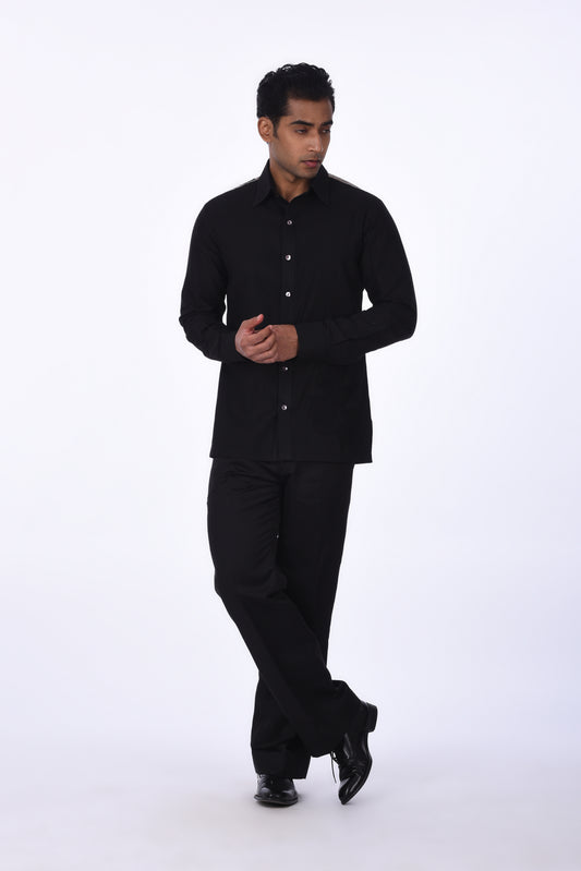 Black Pinstripe Shirt